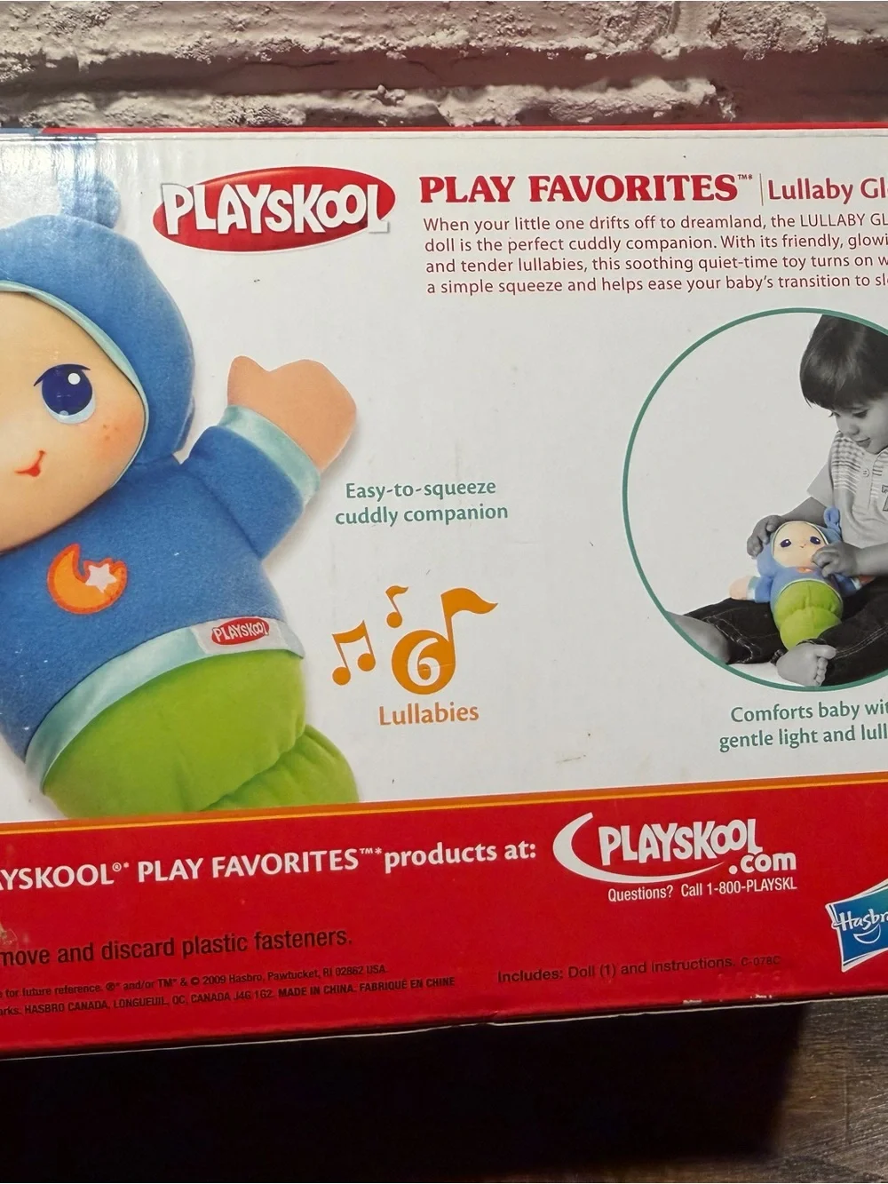 Playskool Lullaby Gloworm Blue Plush Nightlight Doll
